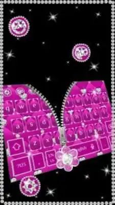 Play Pink Sparkle Zipper Girly Diamond Keyboard
