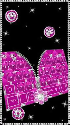 Play Pink Sparkle Zipper Girly Diamond Keyboard