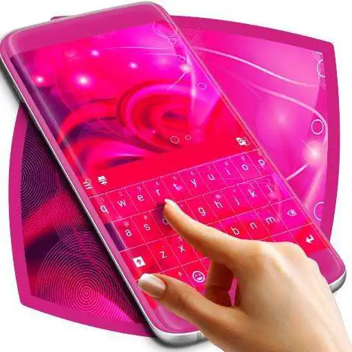 Free play online Pink Wave Keyboard Theme APK