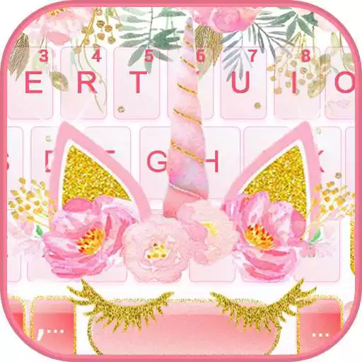 Play Pinky Floral Unicorn Keyboard Theme APK