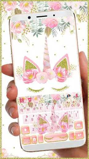 Play Pinky Floral Unicorn Keyboard Theme  and enjoy Pinky Floral Unicorn Keyboard Theme with UptoPlay