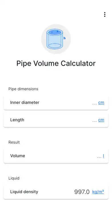 Play Pipe Volume Calculator  and enjoy Pipe Volume Calculator with UptoPlay