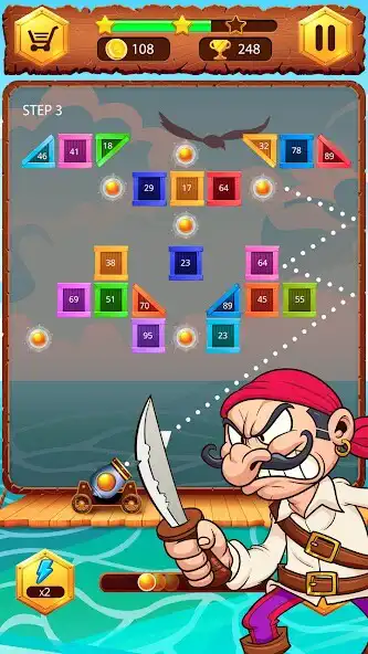 Play Pirates Bricks Breaker as an online game Pirates Bricks Breaker with UptoPlay