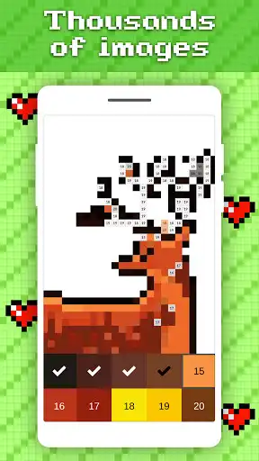 Play Pixel Art Coloring: Paint By Number as an online game Pixel Art Coloring: Paint By Number with UptoPlay