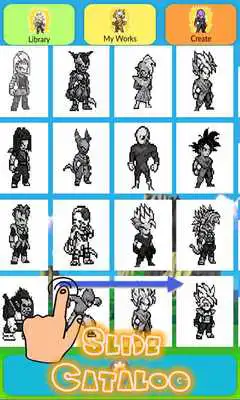 Play Pixel-Art DBZ Paint By Number Bakugan