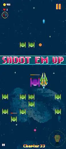 Play pixel space shooter as an online game pixel space shooter with UptoPlay