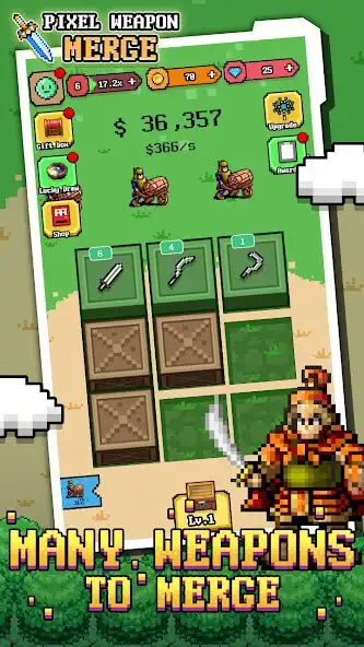 Play Pixel Weapon Merge as an online game Pixel Weapon Merge with UptoPlay