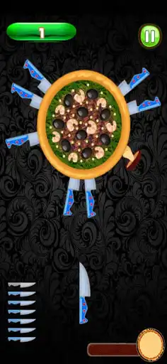 Play Pizza Knife Game - Throw the Knife Hit the Target as an online game Pizza Knife Game - Throw the Knife Hit the Target with UptoPlay
