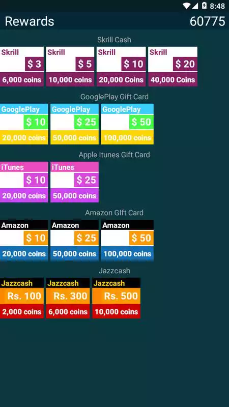 Play PK rewards
