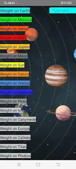 Play Planetery Weight as an online game Planetery Weight with UptoPlay