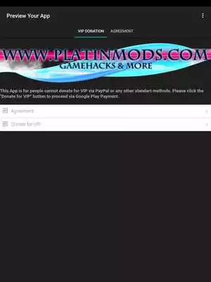 Play Platinmods VIP Donation App