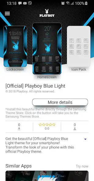 Play Playboy Blue Light Theme as an online game Playboy Blue Light Theme with UptoPlay
