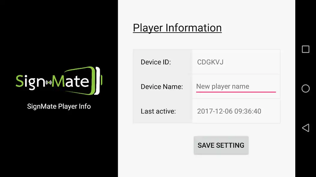 Play Player Setting - For SignMates player as an online game Player Setting - For SignMates player with UptoPlay