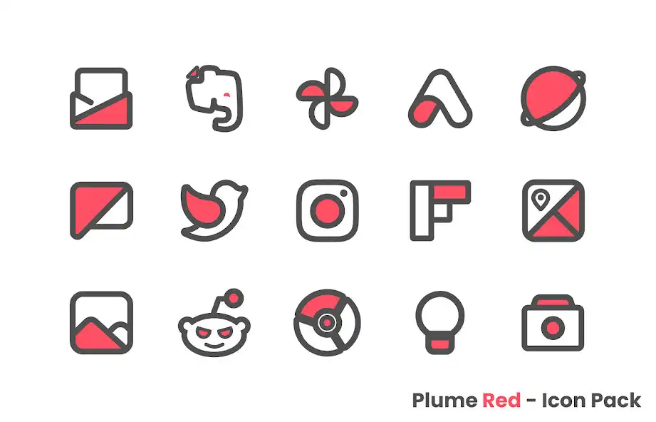 Play Plume Red - Icon Pack  and enjoy Plume Red - Icon Pack with UptoPlay