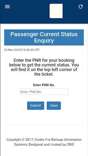 Play APK PNR Status Confirmation and enjoy PNR Status Confirmation with UptoPlay easyit.in.pnrstatusconfirmation Play APK PNR Status Confirmation and enjoy PNR Status Confirmation with UptoPlay easyit.in.pnrstatusconfirmation