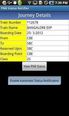 Play PNR Status Notifier