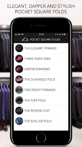 Play APK Pocket Square Folds - How To Tie Guide  and enjoy Pocket Square Folds - How To Tie Guide with UptoPlay de.dv.pocketsquarefolds