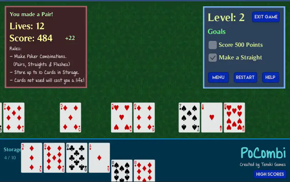 Play PoCombi: Poker Combinations as an online game PoCombi: Poker Combinations with UptoPlay
