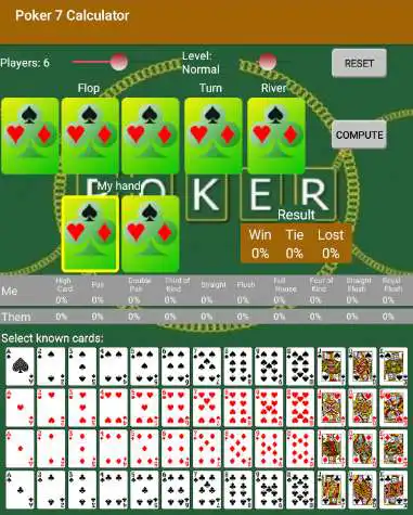 Play Poker 7 Calculator  and enjoy Poker 7 Calculator with UptoPlay
