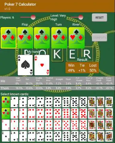 Play Poker 7 Calculator as an online game Poker 7 Calculator with UptoPlay