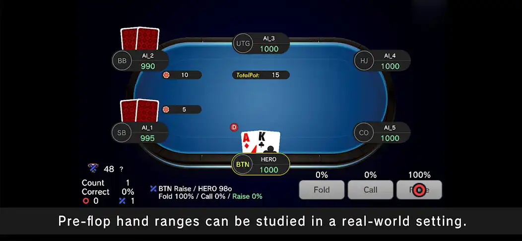 Play Poker Preflop Trainer  and enjoy Poker Preflop Trainer with UptoPlay
