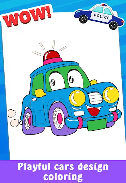 Play Police Car Coloring Book - Glitter Cars Draw  and enjoy Police Car Coloring Book - Glitter Cars Draw with UptoPlay