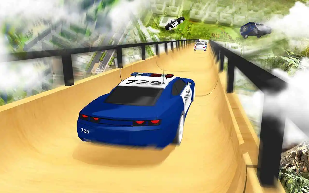 Play Police Car vs Mega Ramp