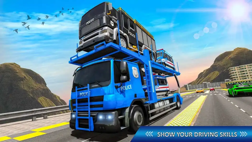 Play Police Fire Truck Transport as an online game Police Fire Truck Transport with UptoPlay