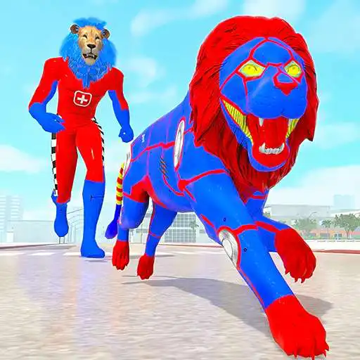 Play Police Lion Robot Superhero 3D APK