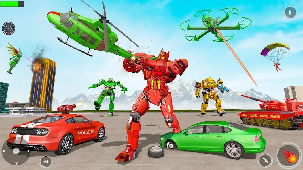 Play Police Tank Robot Game Car War as an online game Police Tank Robot Game Car War with UptoPlay
