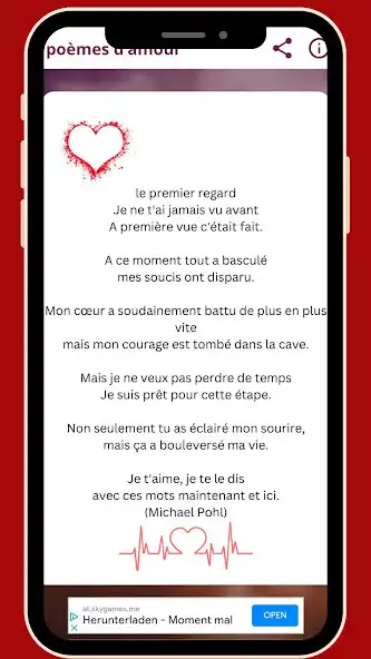 Play Poèmes damour  and enjoy Poèmes damour with UptoPlay