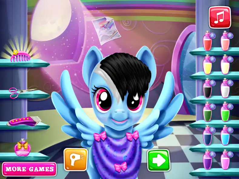 Play Pony Games Hairstyle, Dress Up as an online game Pony Games Hairstyle, Dress Up with UptoPlay