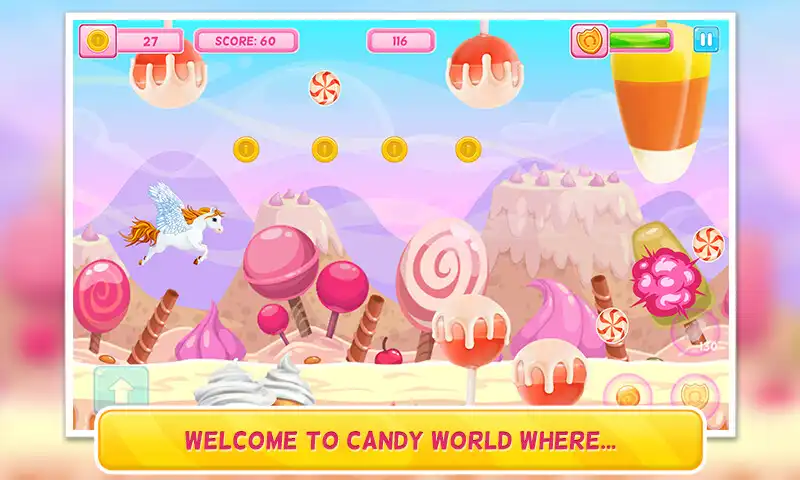 Play Pony in Candy World : Adventure Arcade Game : Free  and enjoy Pony in Candy World : Adventure Arcade Game : Free with UptoPlay