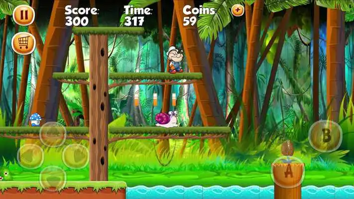 Play Popaye Spinach Man Jungle Game Play Popaye Spinach Man Jungle Game