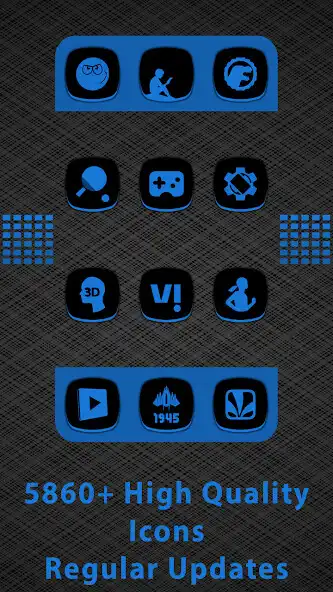 Play Popped Blue On Black Icons as an online game Popped Blue On Black Icons with UptoPlay