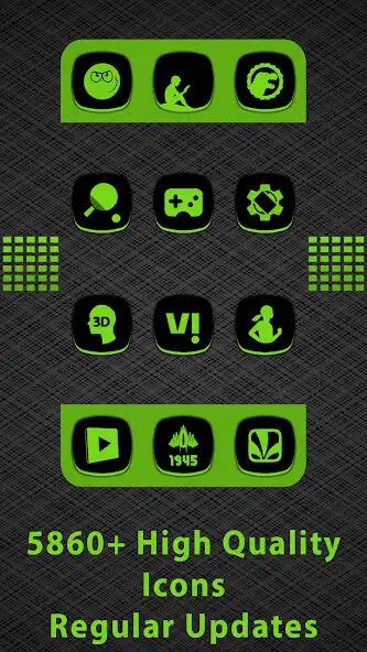 Play Popped Green On Black Icons as an online game Popped Green On Black Icons with UptoPlay