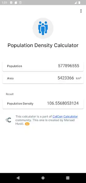Play Population Density Calculator as an online game Population Density Calculator with UptoPlay