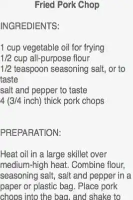 Play Pork Chop Recipes