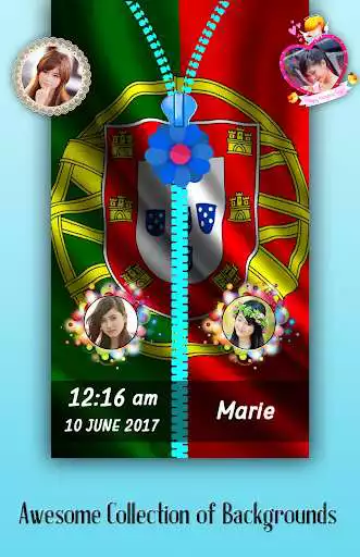 Play Portugal Flag Zipper Lock Screen  and enjoy Portugal Flag Zipper Lock Screen with UptoPlay
