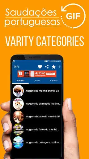 Play APK Portuguese Good Morning Good Day Gifs Images  and enjoy Portuguese Good Morning Good Day Gifs Images with UptoPlay com.TopIdeaDesign.Portuguese.Gifs.BomDiaDesejos