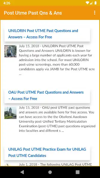 Play Post Utme past question+answer as an online game Post Utme past question+answer with UptoPlay