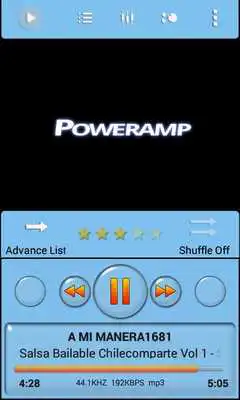 Play Poweramp Skin Blue Sky Minimal