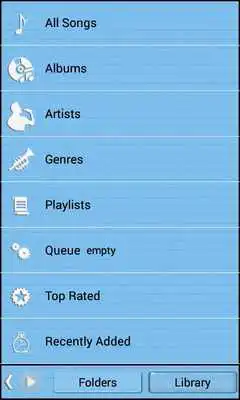 Play Poweramp Skin Blue Sky Minimal