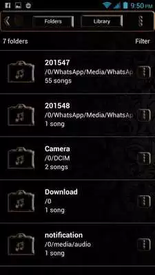 Play Poweramp Skin Brown Glass