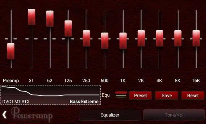 Play Poweramp Skin Red Dark Leather