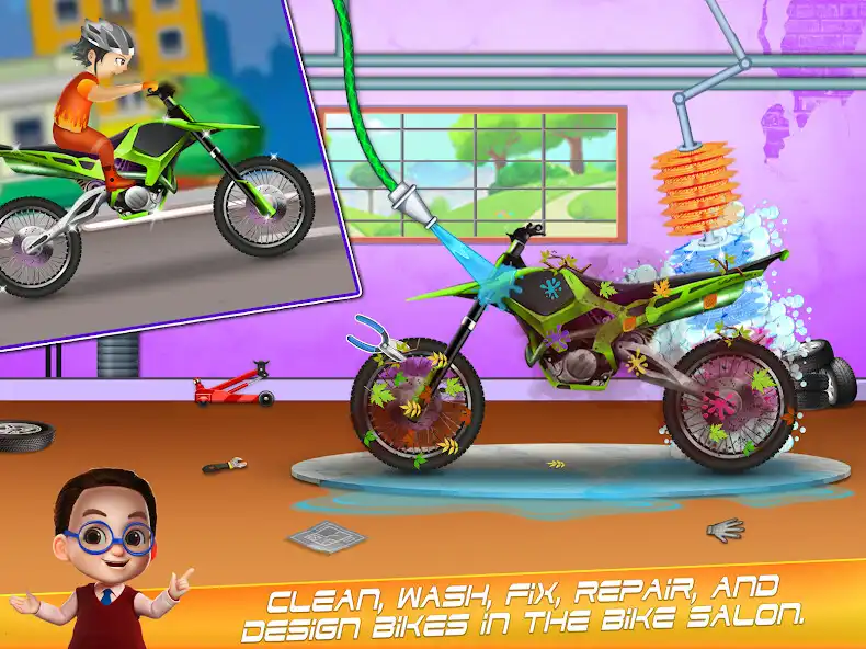 Play Power Bike Wash Garage Game as an online game Power Bike Wash Garage Game with UptoPlay