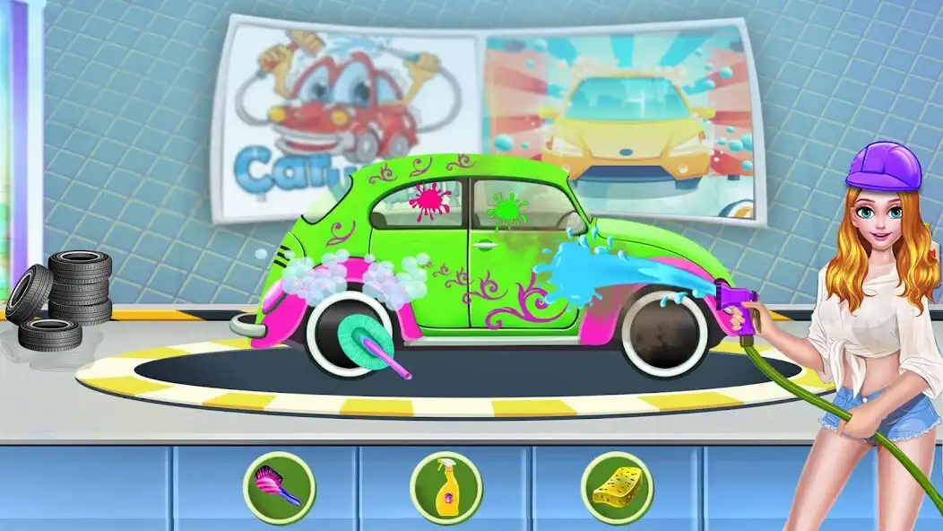 Play Power Clean Gun Car Wash Game as an online game Power Clean Gun Car Wash Game with UptoPlay