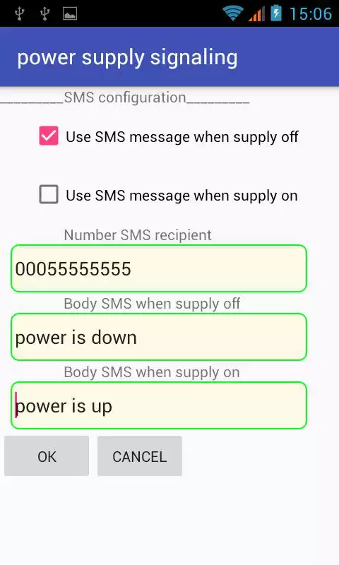 Play power supply signaling