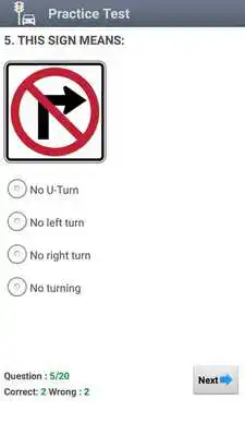 Play Practise Test USA  Road Signs