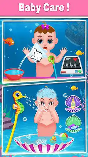 Play APK Pragnant Mermaid Care Newborn Baby  and enjoy Pragnant Mermaid Care Newborn Baby with UptoPlay com.playNfun.MermaidPragnanctCheckupAndBabyCare